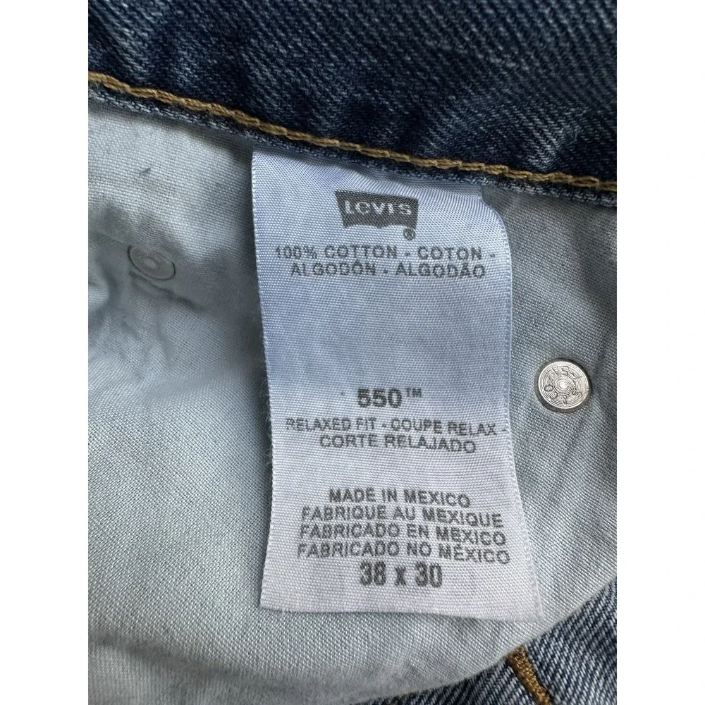 Levis 550 Jeans Men 38x30 Blue Relaxed Fit Tapered Leg Denim Classic Medium Wash